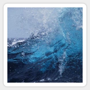 Blue Clashing Waves Sticker